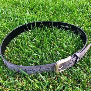 Womens/Mens Leather Belt by y2leather 36” gray NWOT Never Worn